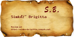 Simkó Brigitta névjegykártya